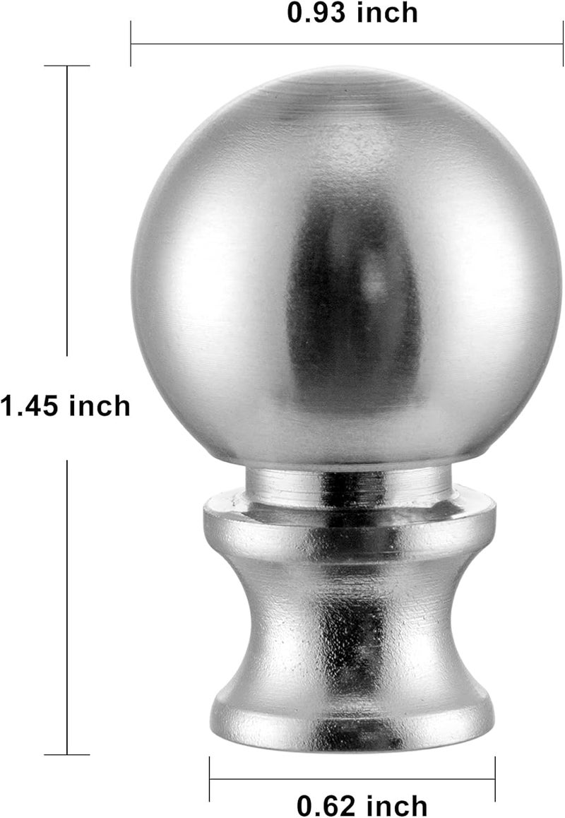 Qc 2 Packs Finial Cap Knob Decoration for Lamp Shade, Nut (Threaded 1/4-27) Silver Finials Head Decoration Topper for Table and Floor Lamps - Image 3